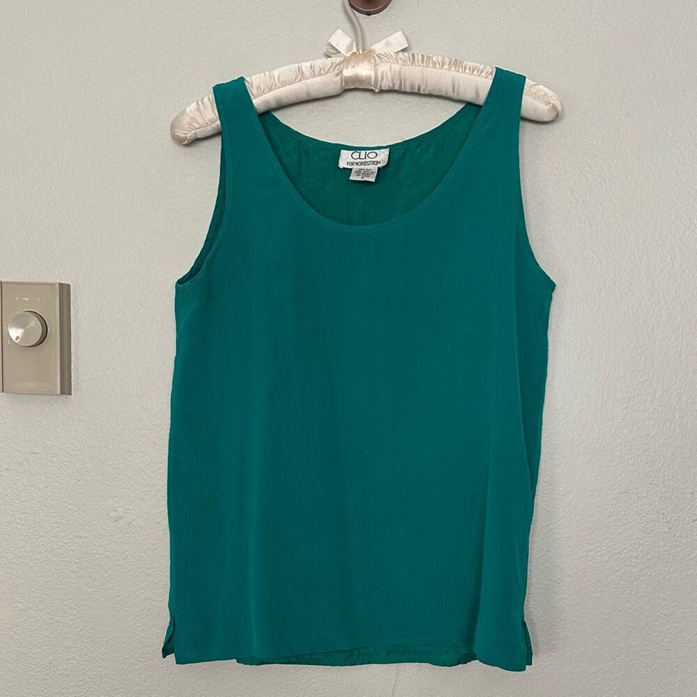 Clio Teal Tank Top Silk